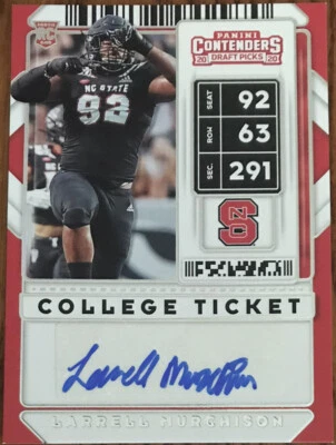 2020 Panini Contenders Draft Picks Rookie Autograph Larrell Murchison #302 - Image 1 of 2