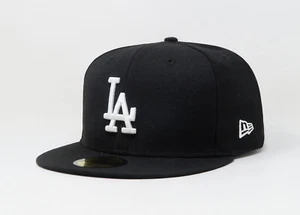 New Era 59Fifty Hat Men Basic Los Angeles Dodgers Black Fitted Wool Big Size Cap - Picture 1 of 5
