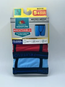 FRUIT OF THE LOOM BOYS' BREATHABLE MICRO MESH BOXER BRIEFS 5 PACK XL - Picture 1 of 2