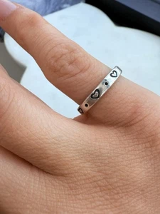 James Avery Retired Silver Love Heart Stackable Ring - Picture 1 of 6