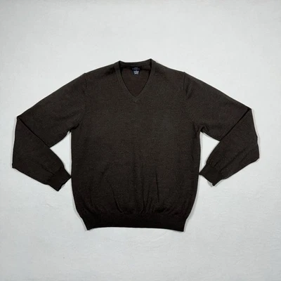 Suéter Brooks Brothers 346 Para Hombre’s M Mezcla de Lana Merino Cuello en V Pullover Marrón Oscuro Foto 1 de 4