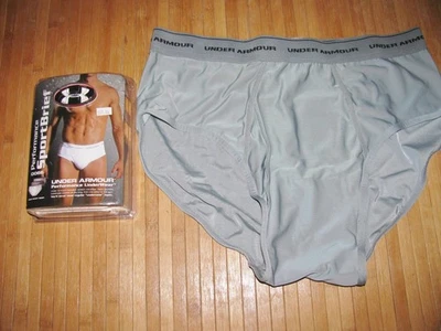 UNDER ARMOUR MICROFIBER Briefs PERFORMANCE Size 2XL XXL Polyester Lycra GRAY NWT - Image 1 of 2