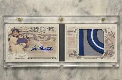 2015 Topps Allen & Ginter Jose Bautista /10 Jumbo Patch Auto Relic Booklet SSP - Image 1 of 4