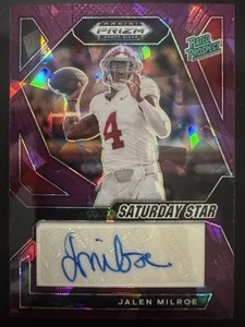 2024 Prizm - Saturday Star Signatures Jalen Milroe Purple Ice /99 - Bild 1 von 2