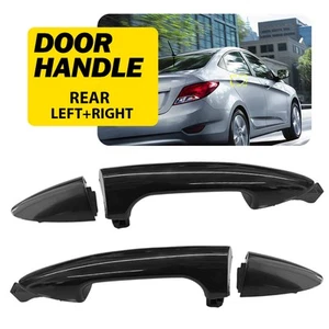 2X Rear Left & Right Exterior Door Handle Black For 2012-2017 Hyundai Accent T - Picture 1 of 11