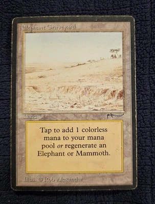 Magic The Gathering MTG Elephant Graveyard 1993 Arabian Nights MP - Image 1 of 2