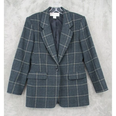 Jones New York Jacket Womens 8 Petite Blazer Wool Blend Preppy Academia Blue - Image 1 of 4