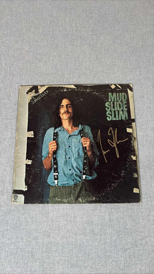 Signed James Taylor Mud Slide Slim LP Vinyl Record 1971 WB BS 2561 Autographed Foto 1 de 4