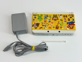 Nintendo New 3DS Handheld System White Mario Edition Bundle *Top Screen Yellowed
