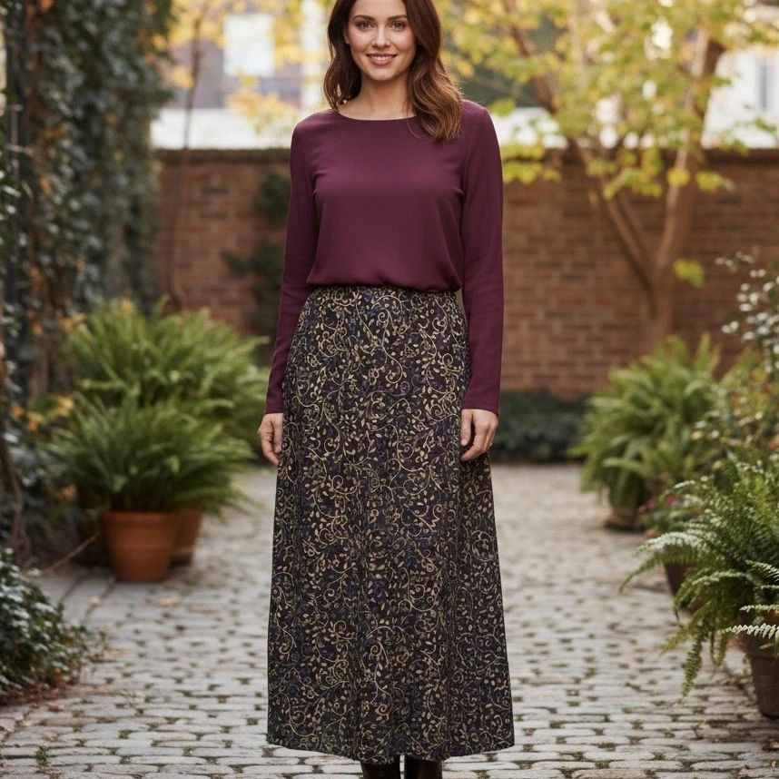 Falda De Colección Orvis Envolvente Para Mujer Talla 18 Multicolor Floral Rayón Boho Midi Larga EE. UU. Foto 1 de 4