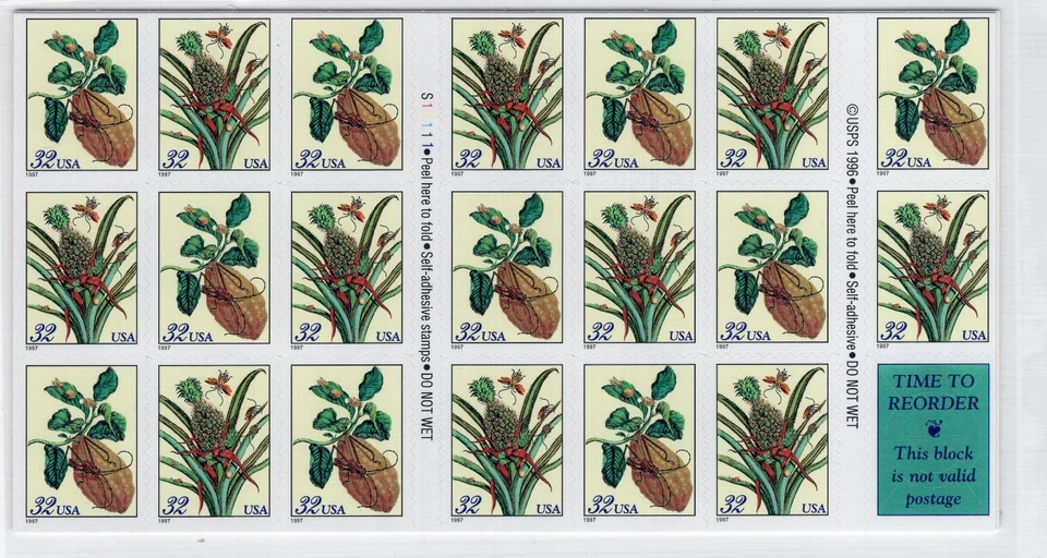 1997 32 cent Botanical Prints complete booklet of 20 Scott #3127a, Mint NH - Image 1 of 1