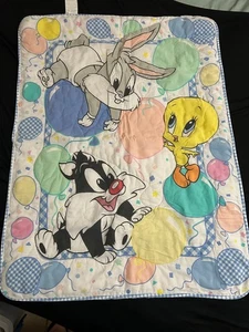 Vintage Baby Looney Tunes Tweety Sylvester Bugs Decke Krippe Decke - Bild 1 von 7