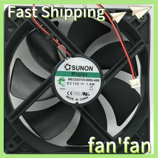 1X SUNON MEC0251V3-0000-A99 DC12V 1.9W 12025 12CM 120mm Fan 2pin Fast Delivery - Image 1 of 4
