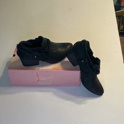 Jellypop Sz 8M Zadig Western Boho Black Ankle Boot Bootie Faux-Leather - Изображение 1 из 4