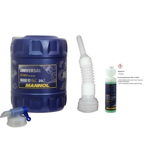 20L MANNOL Motoröl Universal 15W-40 API SG/CD Auslaufhahn Schlauch Reiniger