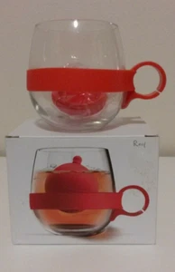 Red Glass Tea Ball Mug - Picture 1 of 11