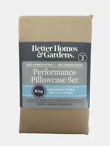 Better Homes & Gardens King Size Performance Pillowcase Set - Brownstone NEW! - Picture 1 of 2