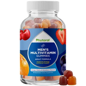 Natural Multivitamin for Men Gummies with Zinc - Vitamin D C A & Biotin B6 & B12 - Picture 1 of 9