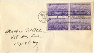Fort Kearny - 1948 Primer día FDC - Scott 970 - bloque de 4 - dirigido - Imagen 1 de 1