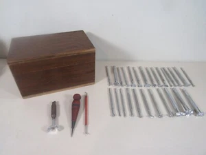 Craftool and Barron Leather Working Tools + Extras in Homemade Wood Box - Picture 1 of 20