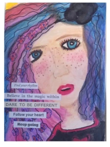 Whimsical Fantasy Girl Art w/ Original Poem Watercolor Painting 8 x 10 Print - Picture 1 of 5