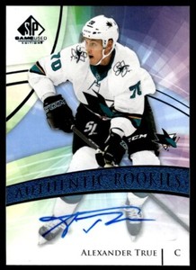 2020-21 SP Game Used Blue Autographs Alexander True - Auto San Jose Sharks #148
