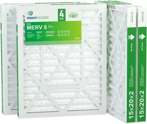 new 15x20x2 Air Filter MERV 8 Pleated Home HVAC AC Furnace Heater Filters 4 pack - Picture 1 of 9