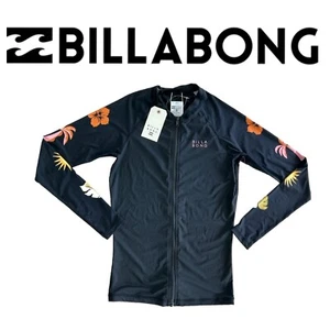BNWT BILLABONG ZIP FRONT HIDDEN PALMS LONG SLEEVE RASHGUARD MED (10) RRP $79.99 - Picture 1 of 2