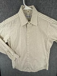 Vintage Brooks Brothers USA Italien Knopfleiste Hemd Herren beige kariert 15 33 Punkte Erwachsene - Bild 1 von 12