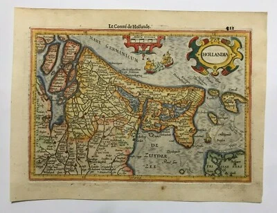 NETHERLANDS 1613 GERARD MERCATOR/JODOCUS HONDIUS ATLAS MINOR NICE ANTIQUE MAP  - Image 1 of 4