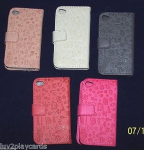 Flip Leather Wallet Case Love Teddy Design Cover For (1)Apple iPhone 4/4S Choice - Picture 1 of 10