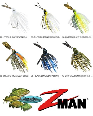 Plantilla de natación Z-MAN Chatterbait Project Z sin malezas 3/8 oz (CBW-PZ38) cualquier 6 colores Foto 1 de 4