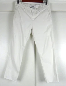 Frank & Eileen Pants Womens 6 White Wicklow Italian Chino Crop Raw Hem Coastal - Picture 1 of 11