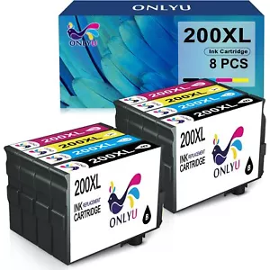 Paquete de 8 reemplazo de tinta 200XL para Epson T200XL XP-310 XP-400 XP-410 WF-2540 - Imagen 1 de 5