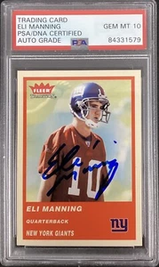 Eli Manning Signed 2004 Fleer #331 Rookie Card RC Giants PSA/DNA Auto Gem 10 #2 - Picture 1 of 2