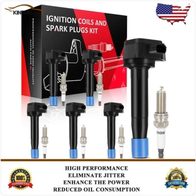 Ignition Coils & Iridium Spark Plugs Kit For Acura MDX ZDX 2010-2013 V6 3.7L - Image 1 of 4