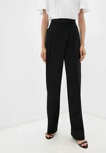 Alberta Ferretti Womens Black Wool Trouser Dress Pants L80306 Size 48 IT / 14 US - Picture 1 of 8