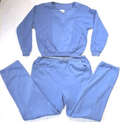 Adidas Chevron Sweatsuit Women's Large Lilac Lavender Retro Vintage 80s - Image 1 of 4