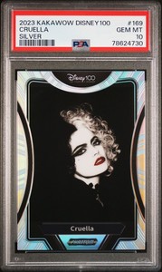 CRUELLA Emma Stone 2023 Kakawow Disney 100 #169 Silver PSA 10 Mickey Friends