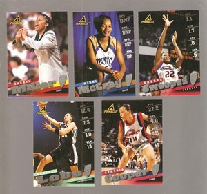 1998 pinnacle wnba set of 85 cards,,22 years old,,nikki mccray rookie,lobo,coop