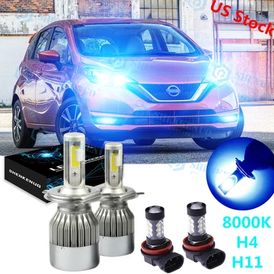 For Nissan Versa 2007-2018 - H4+H11 LED Headlight Bulbs Kit Hi-Lo Beam Fog Light - Image 1 of 4