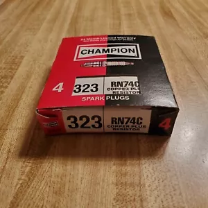 New in Box Set 4 Champion Copper Plus Spark Plugs 323 RN74C Made in USA - Picture 1 of 9