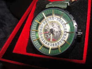CCCP AUTOMATIC VASLOV MENS GREEN FACE WITH GREEN LEATHER STRAP WRIST WATCH. - Picture 1 of 20