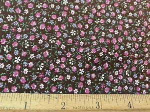 Vintage Calico Cotton fabric brown pink prairie 7 yds available BTY x 45"w - Picture 1 of 2