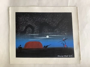 PINTURA SOBRE LIENZO TOMMY CROW SUNSET SOÑANDO 40cm X 34cm 100% ORIGINAL con certificado de autenticidad - Imagen 1 de 4