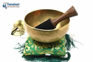 7" Chakra Healing Tibetan, Excellent Hand Hammared meditation Bowl with Tingsha - Foto 1 di 5
