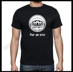 T-SHIRT NERA/BLACK HEROES DEL SILENZIO FIORE DI LOTO ROCK SPAGNOLO PLAYERA - Foto 1 di 20