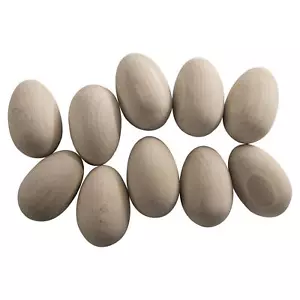 Small Natural Wooden Eggs Beech Quail Pigeon Size Kids Early Learning Crafts - Picture 1 of 22