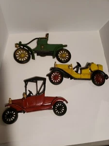 Set of 3 Vintage Sexton USA Cast Metal Antique Cars Plaques Wall Hanging Decor - Picture 1 of 9