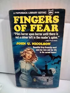 Fingers of Fear by John U. Nicolson Vintage 1966 Horror Paperback - Picture 1 of 8